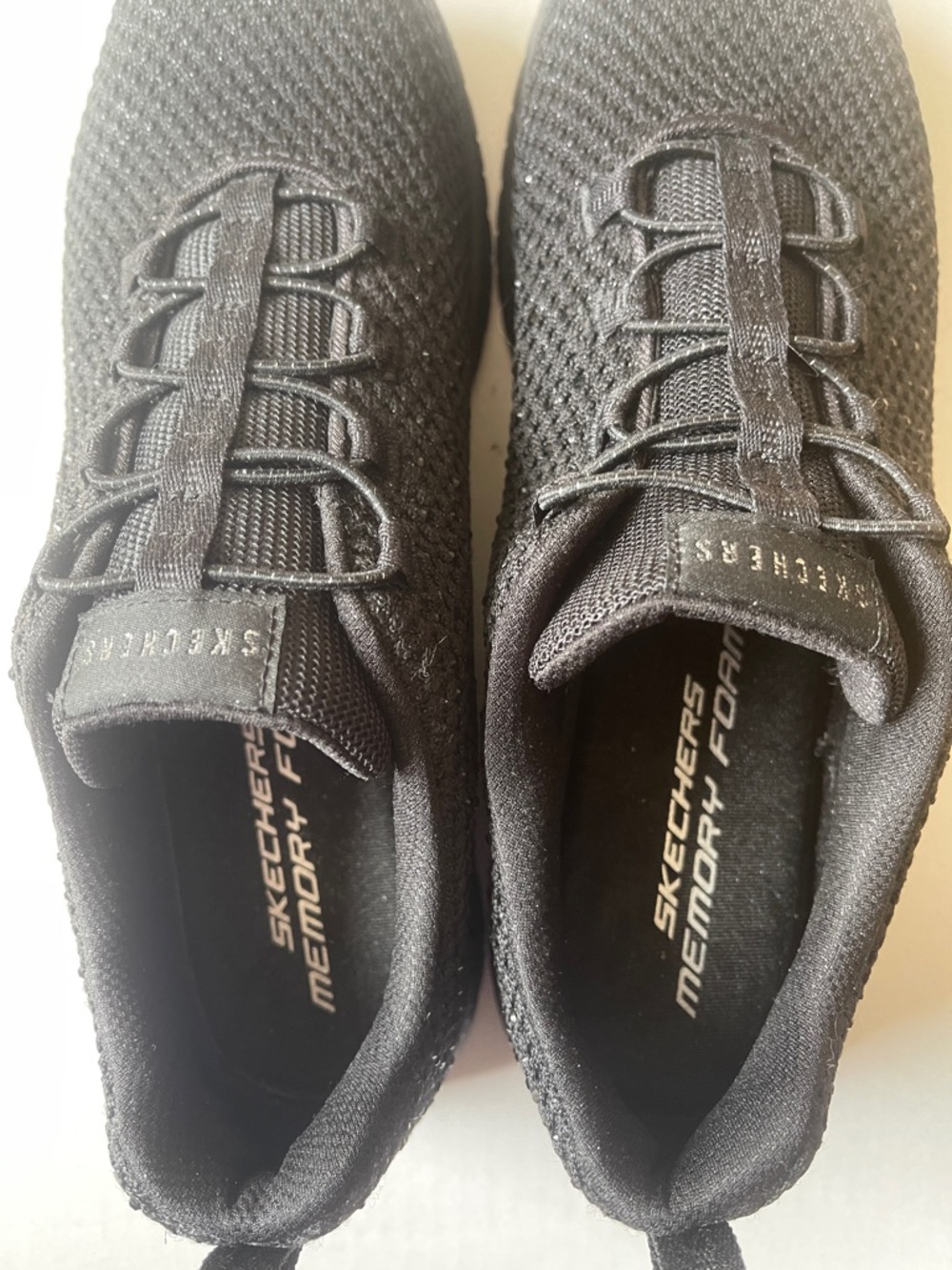 Skechers Women's Black Slip-On Knit Sneakers - Picture 4 of 8